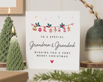 Carte de Noël grand-mère et grand-père, carte de Noël grands-parents, pour nounou et grand-père, carte de Noël grands-parents, grand-père, grand-père, cadeau