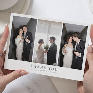 Cartes de remerciement personnalisées Mariage, Cartes de remerciement pour mariage, Avec photo, Cartes de remerciement pliées, Carte postale Cartes de remerciement Paysage