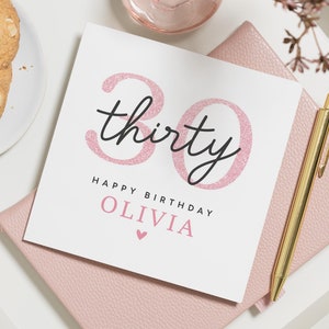 Carte 30e anniversaire femme, carte 30e anniversaire fille, ami cadeau 30e anniversaire, femme, carte trentième anniversaire pour soeur, elle, meilleur ami