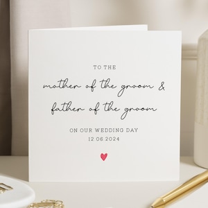Mother Of The Groom On Our Wedding Day Card, Parents Of The Groom Wedding Day, Future In Laws Card, Mother And Father Of The Groom Gift