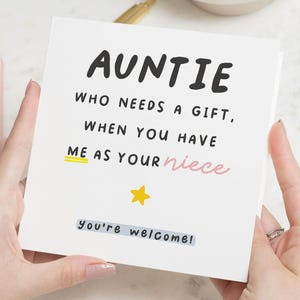 Lustige Geburtstagskarte für Tante, personalisierte Geburtstagskarte für Tante von der Nichte, Witz Tante Geburtstagskarte, Tante Geburtstagsgeschenk für Tante