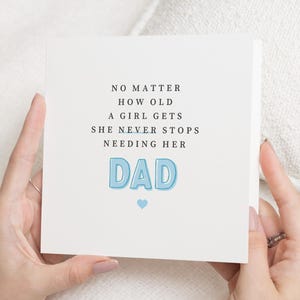 Fathers Day Card for Dad, Dad Birthday Card, Card from Daughter, Card for Father, Birthday Card for Him, Simple Dad Card