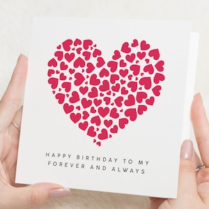 Cartão de aniversário para sempre e sempre, cartão de aniversário para namorado, cartão de aniversário para marido, cartão de aniversário para ele, para ela, cartão de aniversário para namorada