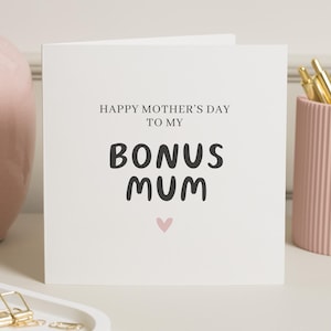 Stiefmoeder Moederdagkaart, Happy Mothers Day-kaart bonusmoeder, kaart voor Moederdag, stiefmoeder Moederdagkaart, bonus moeder Moederdagkaart