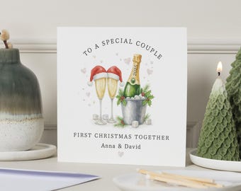 Eerste kerstkaart samen, kerstkaart voor stel, gepersonaliseerde kerstkaart, speciale kerstkaart voor stel