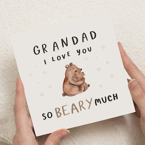 Carte d'anniversaire grand-père, carte d'anniversaire pour grand-père, carte ours mignon, carte grand-père je t'aime, carte d'anniversaire pour lui