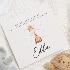 1. Geburtstagskarte für Mädchen, erste Geburtstagskarte kleines Mädchen, personalisierte 1. Geburtstagskarte, Mädchen 1. Geburtstagskarte, 1. Geburtstags-Mädchengeschenk