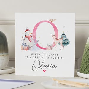 Patentochter Weihnachtskarte, Weihnachtskarte Mädchen, Weihnachtskarte Tochter, spezielle kleine Mädchen-Weihnachtskarte, personalisierte Mädchen-Weihnachtskarte