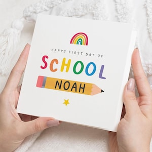 First Day of School Card, Personalised School Card, Rainbow School Card, Card for Boy, Card for Girl, Back to School Card, Cute Card