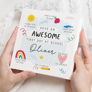 First Day Of School Card, Personalised Card For Kids, Good Luck Card, Back To School Card, Card For Boy, Card For Girl, Rainbow Card