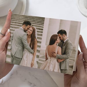 Schlichte Dankeskarten Hochzeit mit Foto, Dankeskarten Hochzeit, Gefaltete Danksagungskarten, Postkarte Dankeskarten Landschaft