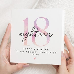 Carte 18e anniversaire fille, carte 18e anniversaire fille, cadeau 18e anniversaire pour petite-fille, dix-huitième anniversaire, carte d'anniversaire importante image 1