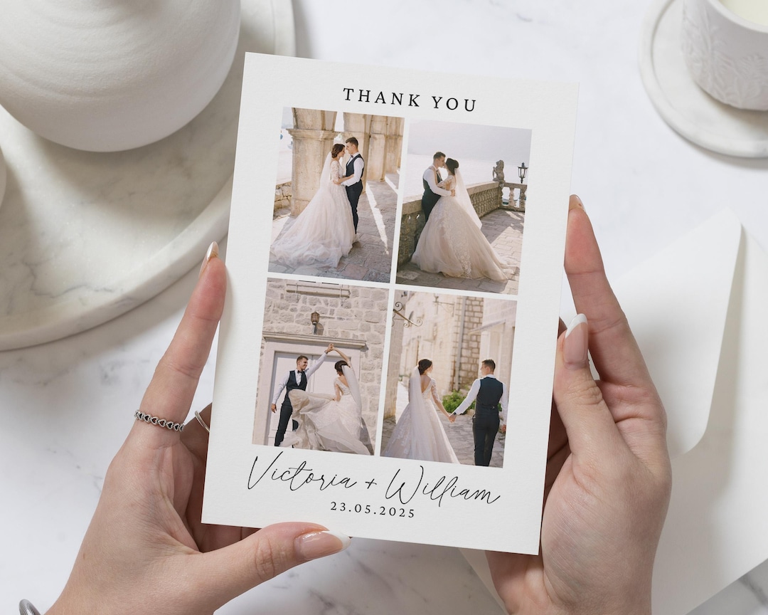 Custom Thank You Cards Wedding, Post Card Wedding Thank You Cards With ...
