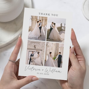 Personalisierte Danksagungskarten Hochzeit, Postkarte Hochzeit Dankeskarten mit Foto, Gefaltete Dankeskarten, Dankeskarten für die Hochzeit