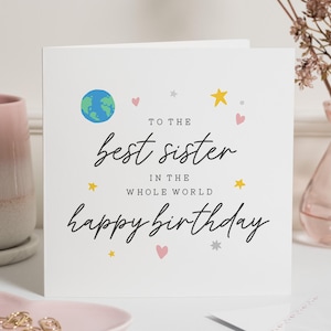 Carte d'anniversaire personnalisée pour soeur, carte d'anniversaire pour soeur, carte d'anniversaire meilleure soeur, cadeau d'anniversaire pour soeur, meilleure soeur de tous les temps, cadeau pour soeur