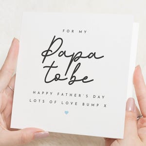 Fathers Day Card for Papa to Be, Fathers Day Card from Bump, New Dad Card, Daddy to Be Card, Personalised Fathers Day Card