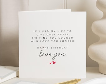 Boyfriend Birthday Card, Birthday Card For Him, Husband Birthday Card, Girlfriend Birthday Card, Birthday Card For Her, Love Birthday Card