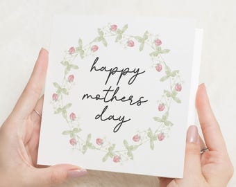 Floral Mother's Day Card, Happy Mothers Day Card, Card For Mothers Day, Mum Mothers Day Cards For Her, Mothers Day Card With Flowers