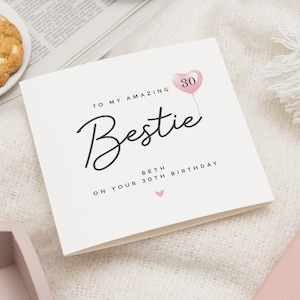 Tarjeta de cumpleaños número 30 personalizada para mejor amiga, 30.° cumpleaños de mi mejor amiga, regalo de 30.° cumpleaños para mi mejor amiga, tarjeta de cumpleaños número 30 para mi mejor amiga