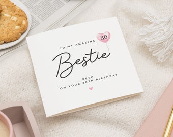 Carte personnalisée 30e anniversaire meilleur ami, 30e anniversaire meilleur ami, cadeau 30e anniversaire pour meilleure amie, carte 30e anniversaire pour meilleure amie
