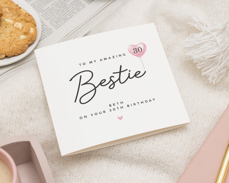 Carte personnalisée 30e anniversaire meilleur ami, 30e anniversaire meilleur ami, cadeau 30e anniversaire pour meilleure amie, carte 30e anniversaire pour meilleure amie image 1