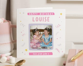 Personalised Birthday Card, Photo Birthday Card, Birthday Card for Daughter, Birthday Card for Girl, Kids Birthday Card, Cute Birthday Card