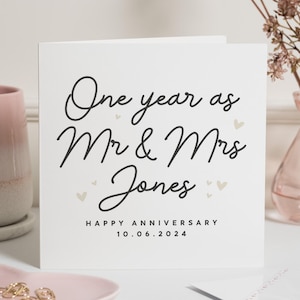 Tarjeta de primer aniversario, tarjeta de primer aniversario, tarjeta de primer aniversario de bodas, tarjeta de primer aniversario, feliz primer aniversario para mi esposo