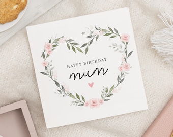 Mum Birthday Card, Cute Birthday Card For Mum, Mum Floral Birthday Card, Mum Birthday Card, Birthday Card Mum, Mum Birthday Gift For Her