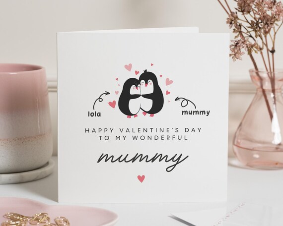 Biglietto di San Valentino per la mamma, Biglietto di San Valentino stampabile per la mamma, Ricordo per la mamma, Biglietto di San Valentino vuoto per la mamma da riempire con i bambini