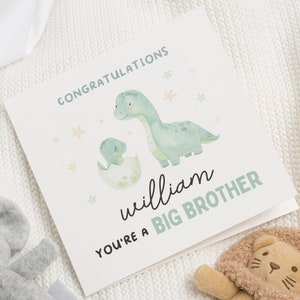 Big Brother Karte, Herzlichen Glückwunsch, Sie sind jetzt ein großer Bruder, Sie haben eine kleine Bruder Karte, personalisierte neue Babykarte, neue Geschwisterkarte