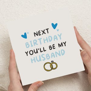 Tarjeta de cumpleaños para prometido, tarjeta de cumpleaños para prometido, tarjeta de cumpleaños para prometido para él, regalo de cumpleaños para prometido para él, próximo cumpleaños serás mi esposo