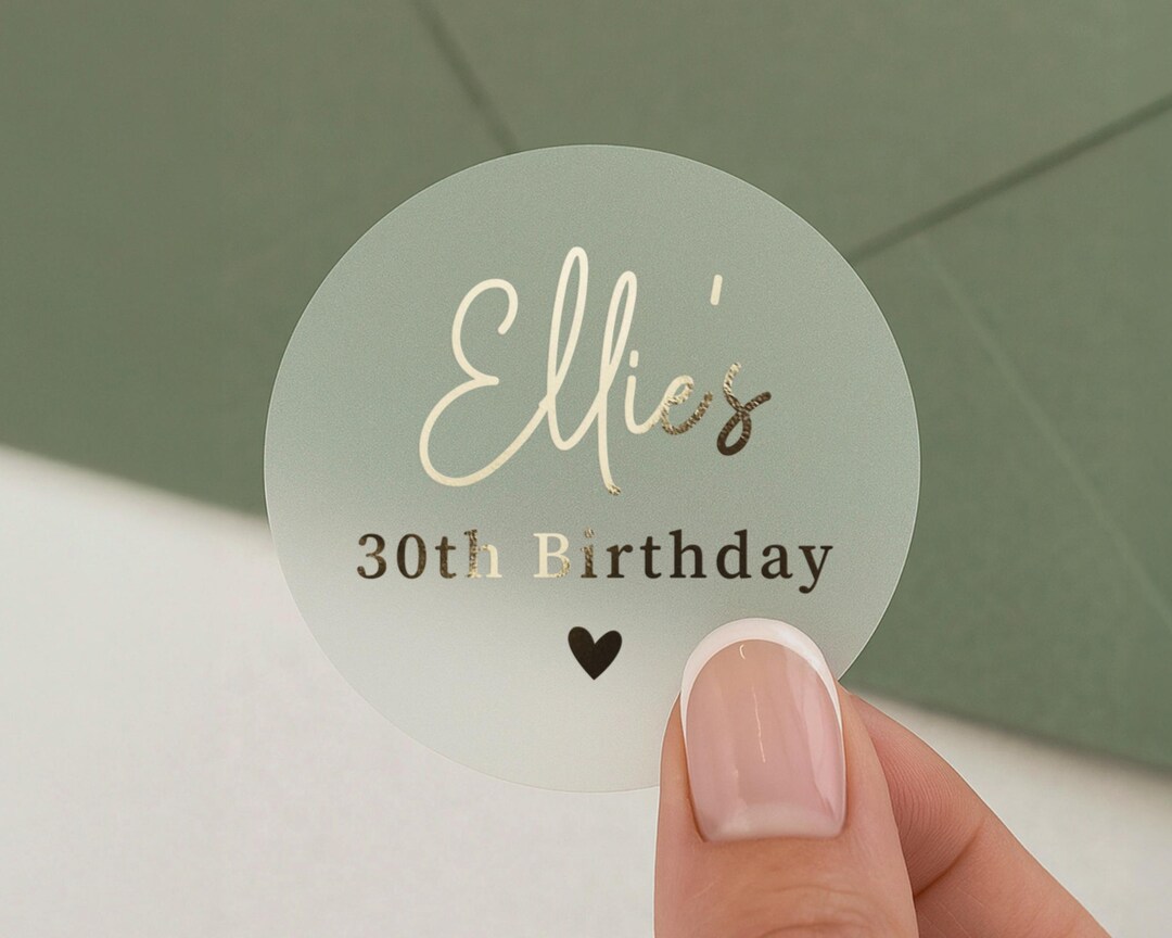 30th Sticker Personalised 30th Birthday Sticker, Birthday Party Stickers, Custom ...