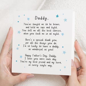 Fathers Day Card for Daddy, Cute Fathers Day Card from Child, Poem Card for Dad, Fathers Day Card from Baby, Daddy Card for Him
