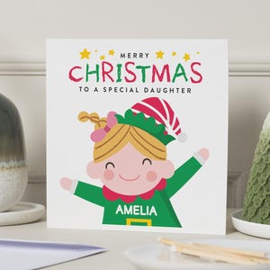 Biglietto di Natale per figlia, biglietto di Natale per figlia, biglietti di Natale personalizzati per figlia, biglietto di Natale per figlia, biglietto di buon Natale