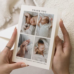 New Born Baby Thank You, Baby Thank You cards Personalised, Baby Thank You Baptism Cards, Baby Boy Thank You With Photos, New Baby Girl