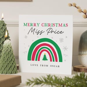 Personalisierte Lehrer Weihnachtskarte, glückliche Weihnachtskarten Lehrer, Lehrer Weihnachtsgeschenke, Weihnachtskarte für Lehrer, Lehrer Weihnachtskarte