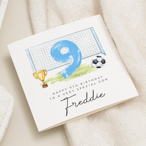 Carte d'anniversaire de 9e fils, football pour garçon, carte de neuvième anniversaire de football, 9e anniversaire cadeau fille, neveu, petit-fils, pour fille