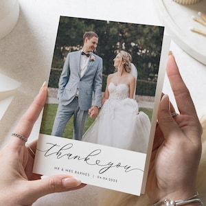 Benutzerdefinierte Hochzeit Dankeskarten mit Foto, bearbeitbare Dankeskarten gefaltet, moderne Dankeskarten Hochzeit, Dankeskarten für die Hochzeit