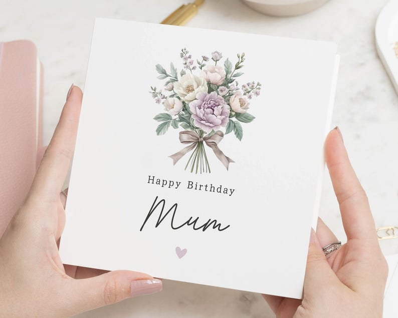Carte d'anniversaire maman, carte d'anniversaire pour maman, carte de joyeux anniversaire maman, cartes d'anniversaire de maman, carte d'anniversaire de maman, carte d'anniversaire florale pour elle, cadeau image 1