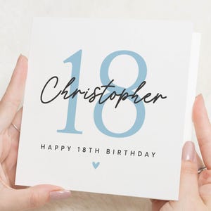 18e verjaardagskaart, gepersonaliseerde verjaardagskaart voor hem, verjaardagskaart voor zoon, verjaardagskaart voor vriend, cadeaukaart 18e verjaardag