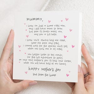 Muttertagskarte, von Bump, Muttertagsgeschenk für Mama zu sein, Mama zu Muttertagskarten, Mutter zu sein Muttertagskarte vom Baby