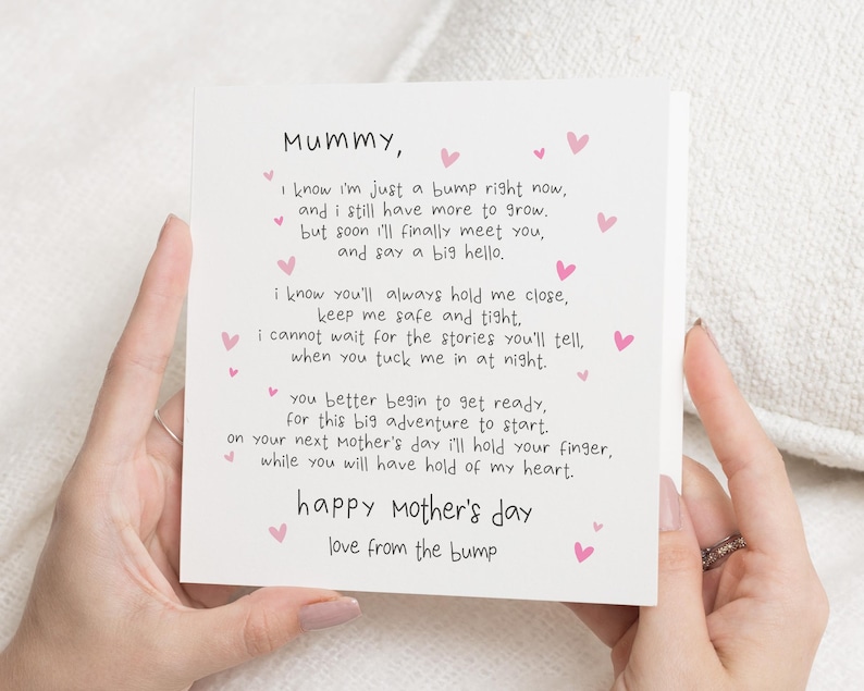 Carte de fête des mères, de Bump, cadeau de fête des mères pour une future maman, cartes de fête des mères, future maman, carte de fête des mères de bébé image 1