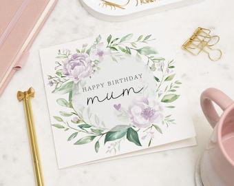Mum Birthday Card, Cute Birthday Card For Mum, Mum Floral Birthday Card, Mum Birthday Card, Birthday Card Mum, Mum Birthday Gift For Her