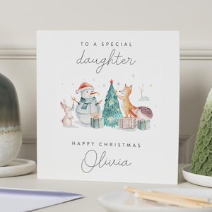 Tochter Weihnachtskarte, Weihnachtskarte für Tochter, personalisierte Weihnachtskarten Tochter, Weihnachtskarte Tochter, Tierweihnachtskarte