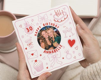 Carte d'anniversaire pour ses 30 ans, Carte d'anniversaire photo personnalisée, Carte d'anniversaire pour elle, Carte d'anniversaire pour sa meilleure amie, Carte d'anniversaire pour une amie, Carte photo