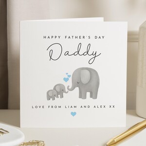Vatertagskarte für Papa, Vatertagskarte von Kindern, Elefant-Karte, personalisierte Vatertagskarte, nette Vatertagskarte für Papa