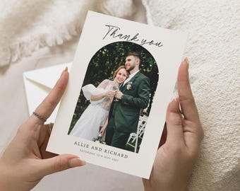 Personalised Wedding Thank You Cards, Photo Wedding Thank You Card, Minimal Wedding Thank You Cards, Thank You Card for Wedding