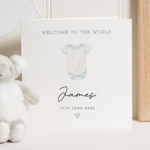 Biglietto di auguri per neonato, biglietto personalizzato per neonato, biglietto di benvenuto al mondo, biglietto per neonato, biglietto con nome personalizzato, biglietto per baby shower, biglietto per neonato