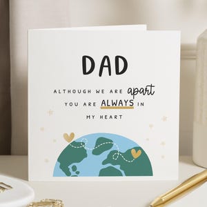 Vaderdagkaart voor papa, Apart but Always in My Heart-kaart, kaart voor papa, Thinking of You-kaart, leuke vaderdagkaart