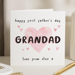First Fathers Day Card for Grandad, Fathers Day Card from Grandchild, Personalised Fathers Day Card, Cute Grandad Card